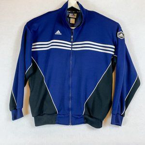 Adidas 3 Stripe Mens Size XL Long Sleeve Blue  Zip Up Soccer Track Jacket